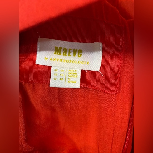Anthropologie Maeve Sleeveless Scoop-Neck Mini Cocktail Dress Red size 10 - Picture 10 of 13